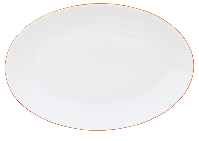 Plat ovale petit modèle orange abricot - Raynaud